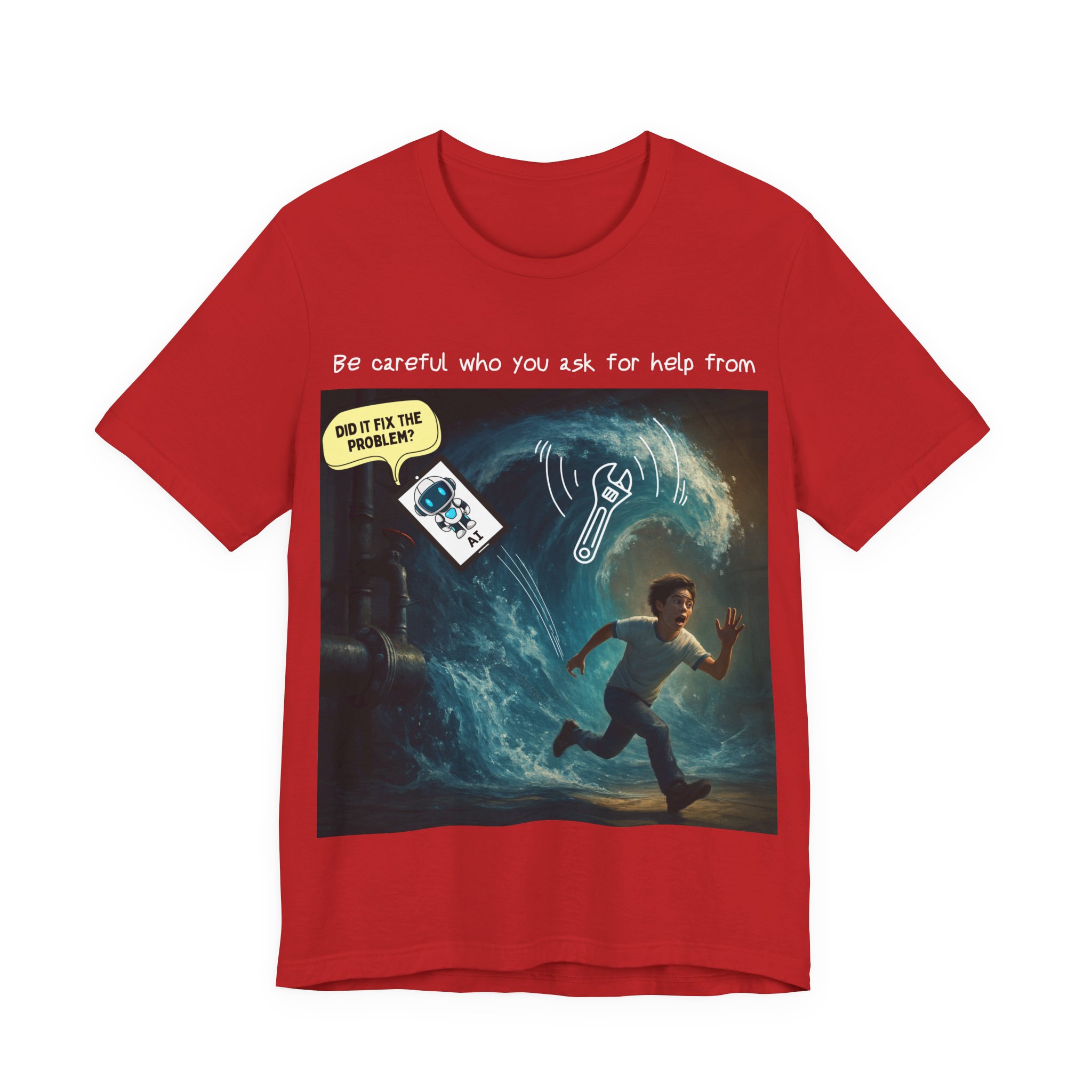 ai plumbing help t shirt – funny diy disaster ai meme tee don't just trust any advice plumber tee ai won't take my job ai plumbing help t shirt – funny diy disaster ai meme tee don't just trust any advice plumber tee ai won't take my job