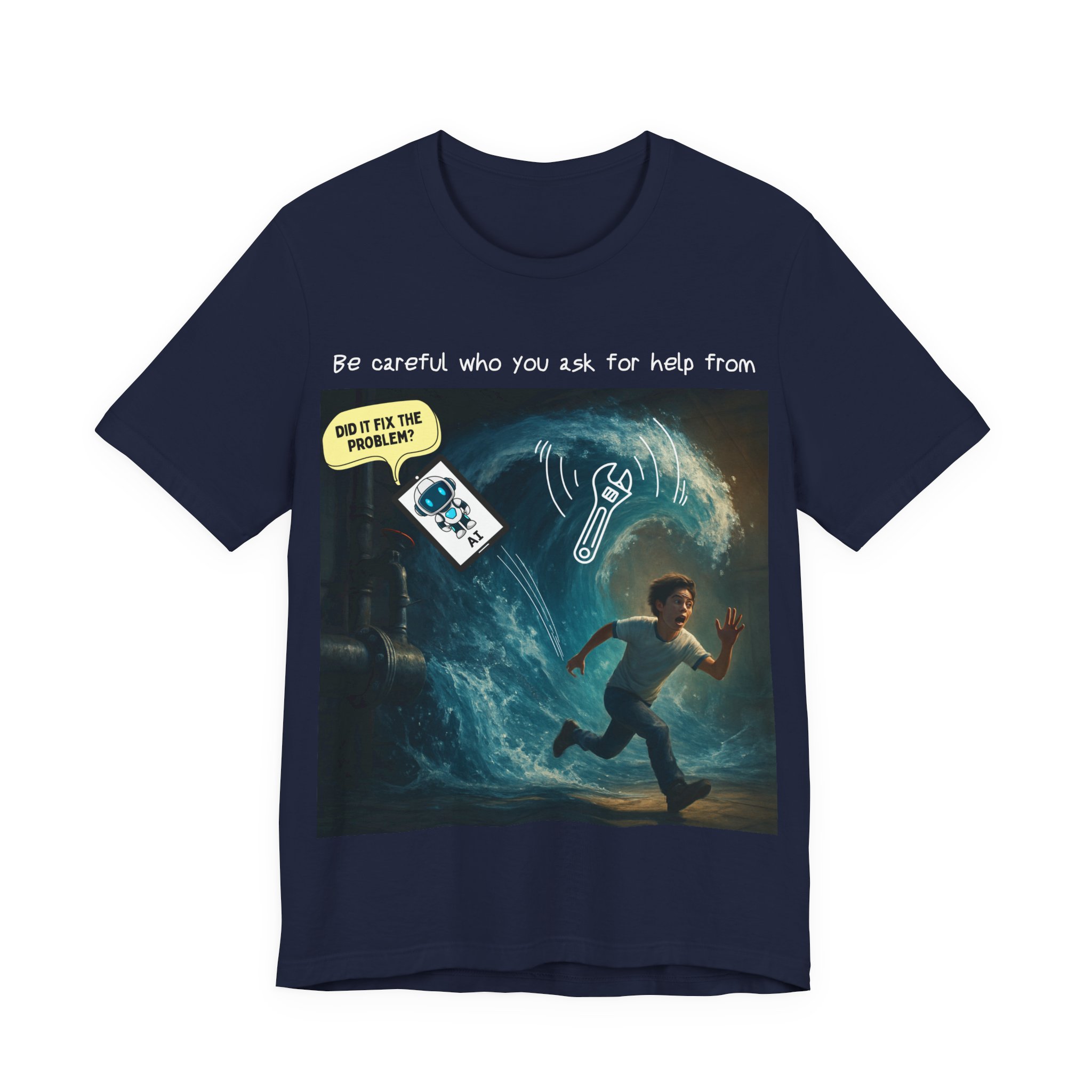 ai plumbing help t shirt – funny diy disaster ai meme tee don't just trust any advice plumber tee ai won't take my job ai plumbing help t shirt – funny diy disaster ai meme tee don't just trust any advice plumber tee ai won't take my job