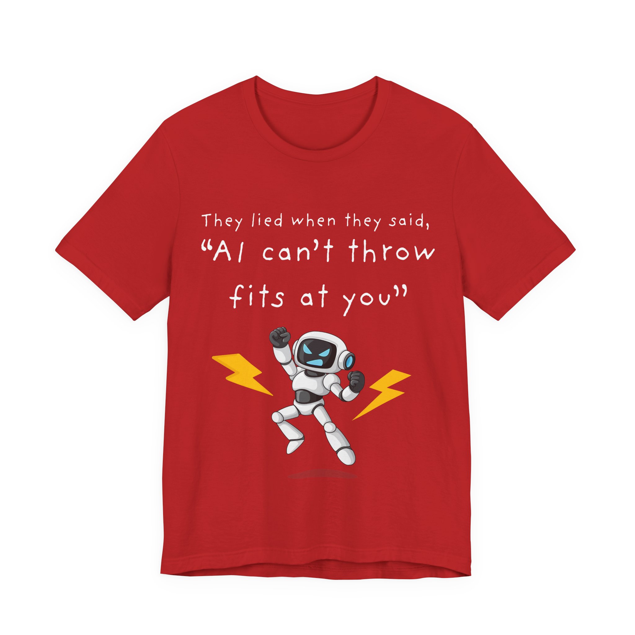 ai robot throwing fits t shirt funny tech humor tee ai attitude ai throwing tantrums meme tee tech humor shirt bella + canvas 3001 ai robot throwing fits t shirt funny tech humor tee ai attitude ai throwing tantrums meme tee tech humor shirt bella + canvas 3001