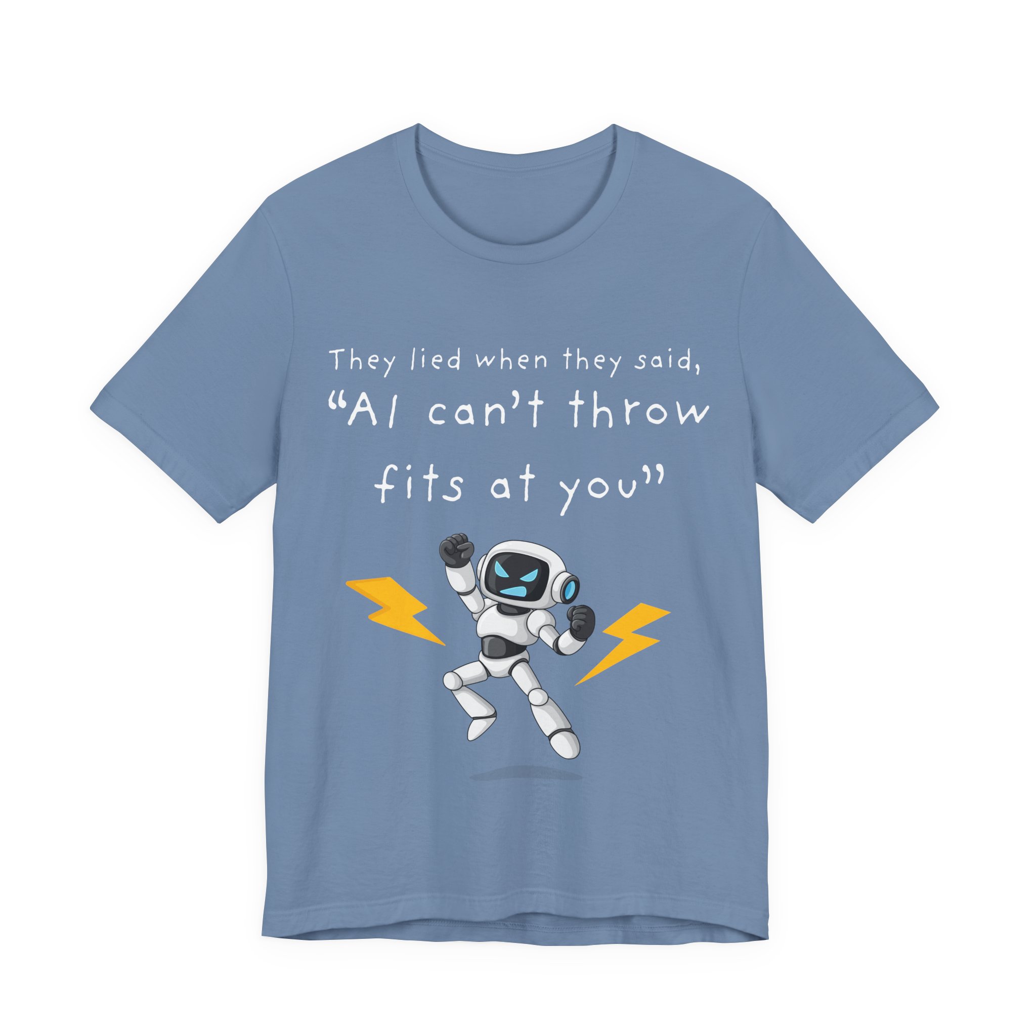 ai robot throwing fits t shirt funny tech humor tee ai attitude ai throwing tantrums meme tee tech humor shirt bella + canvas 3001 ai robot throwing fits t shirt funny tech humor tee ai attitude ai throwing tantrums meme tee tech humor shirt bella + canvas 3001