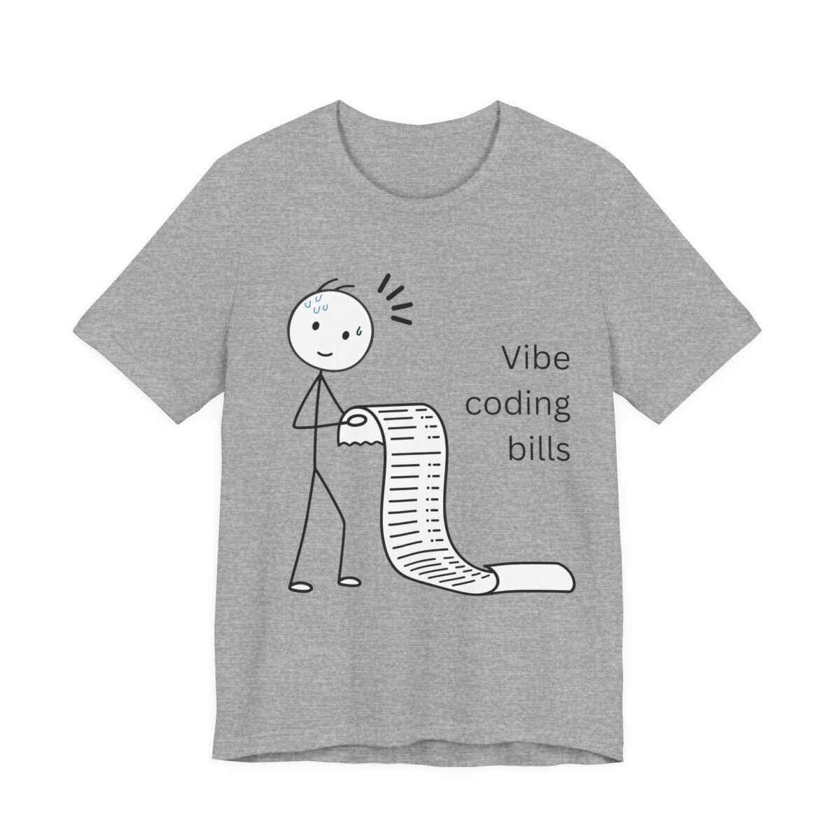 vibe coding bills t shirt funny ai coding expense meme tee programmer shirt vibe coding is expensive bella + canvas 3001