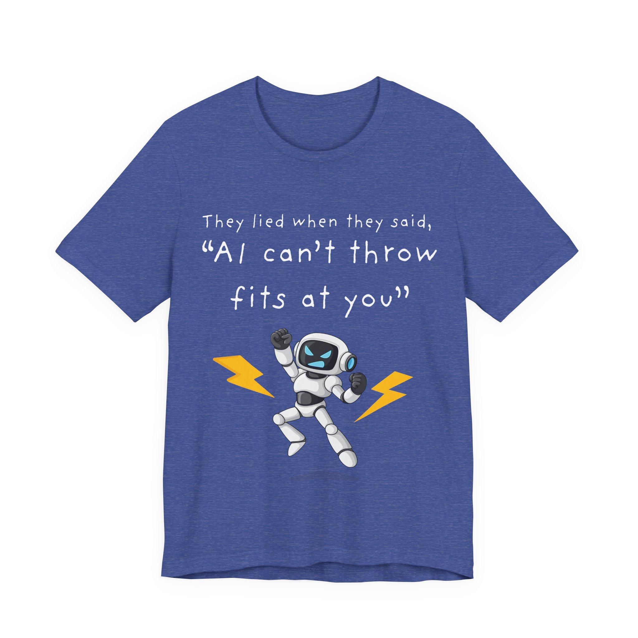 ai robot throwing fits t shirt funny tech humor tee ai attitude ai throwing tantrums meme tee tech humor shirt bella + canvas 3001 ai robot throwing fits t shirt funny tech humor tee ai attitude ai throwing tantrums meme tee tech humor shirt bella + canvas 3001