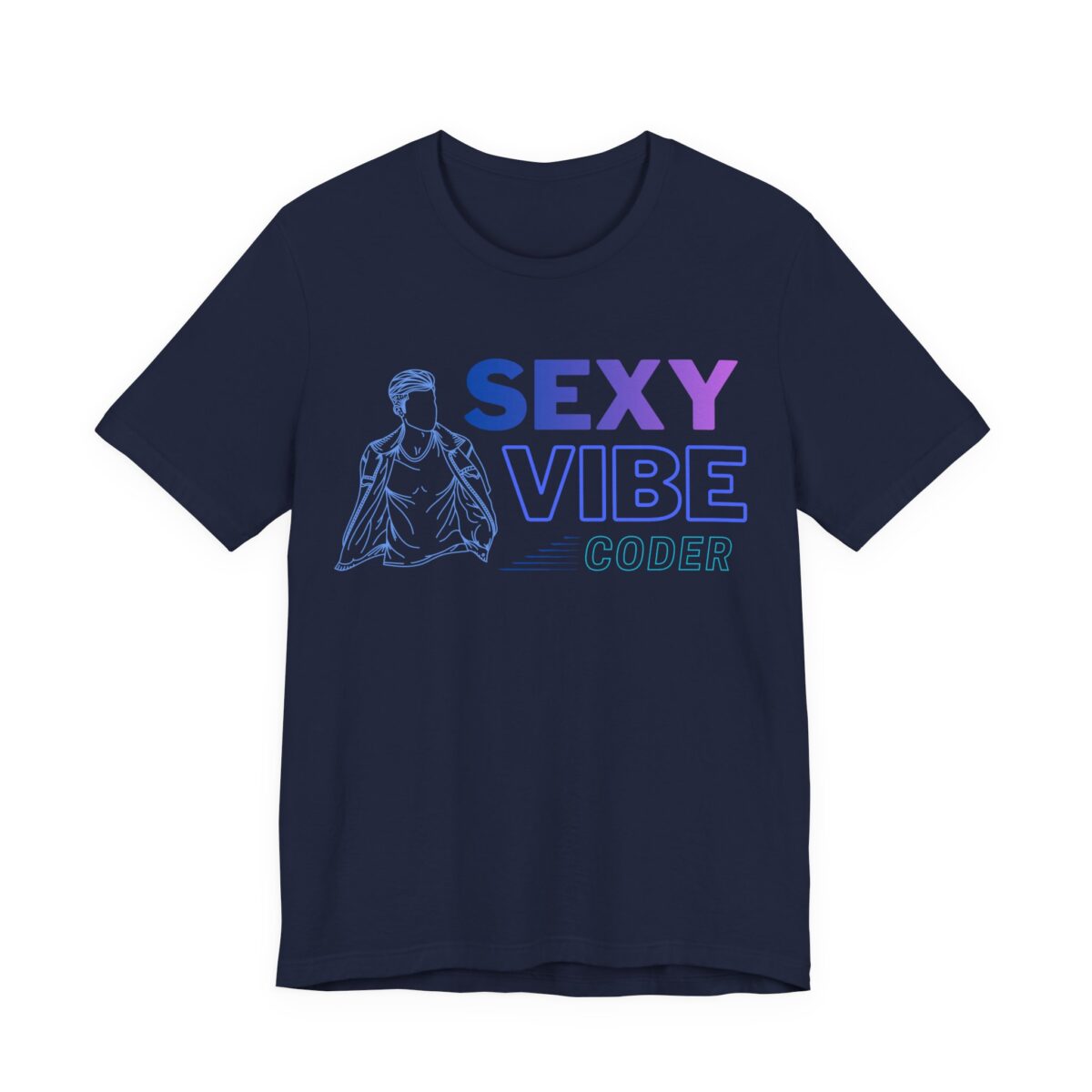 sexy vibe coder t shirt for men – funny programmer graphic tee | bella + canvas 3001 developer shirt
