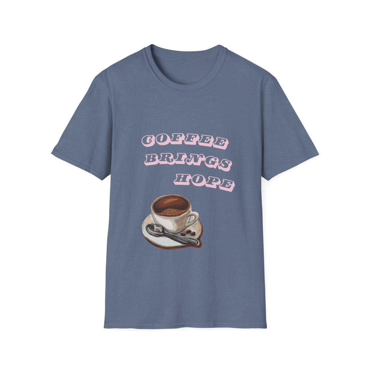coffee brings hope funny coffee lover t shirt cute caffeine humor tee vintage cup graphic tee gildan 64000