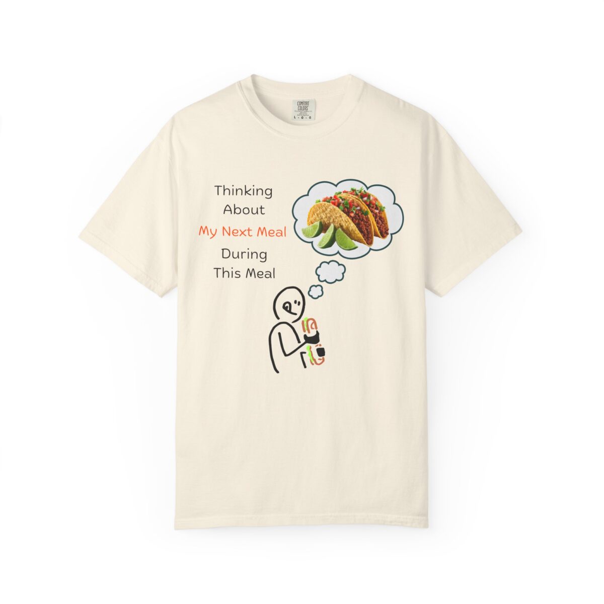 thinking about my next meal during this meal funny foodie t shirt comfort colors 1717 food lover graphic tee