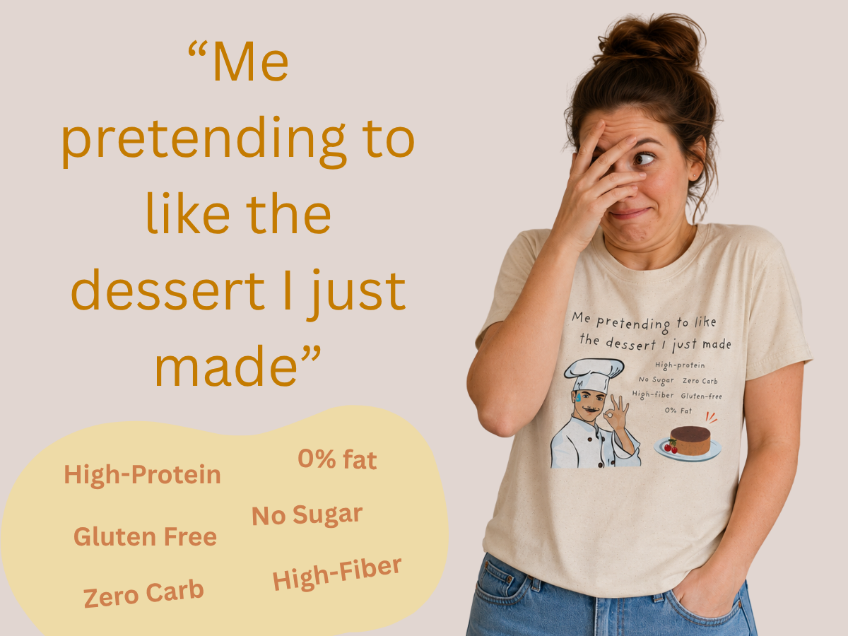me pretending to like the dessert i just made