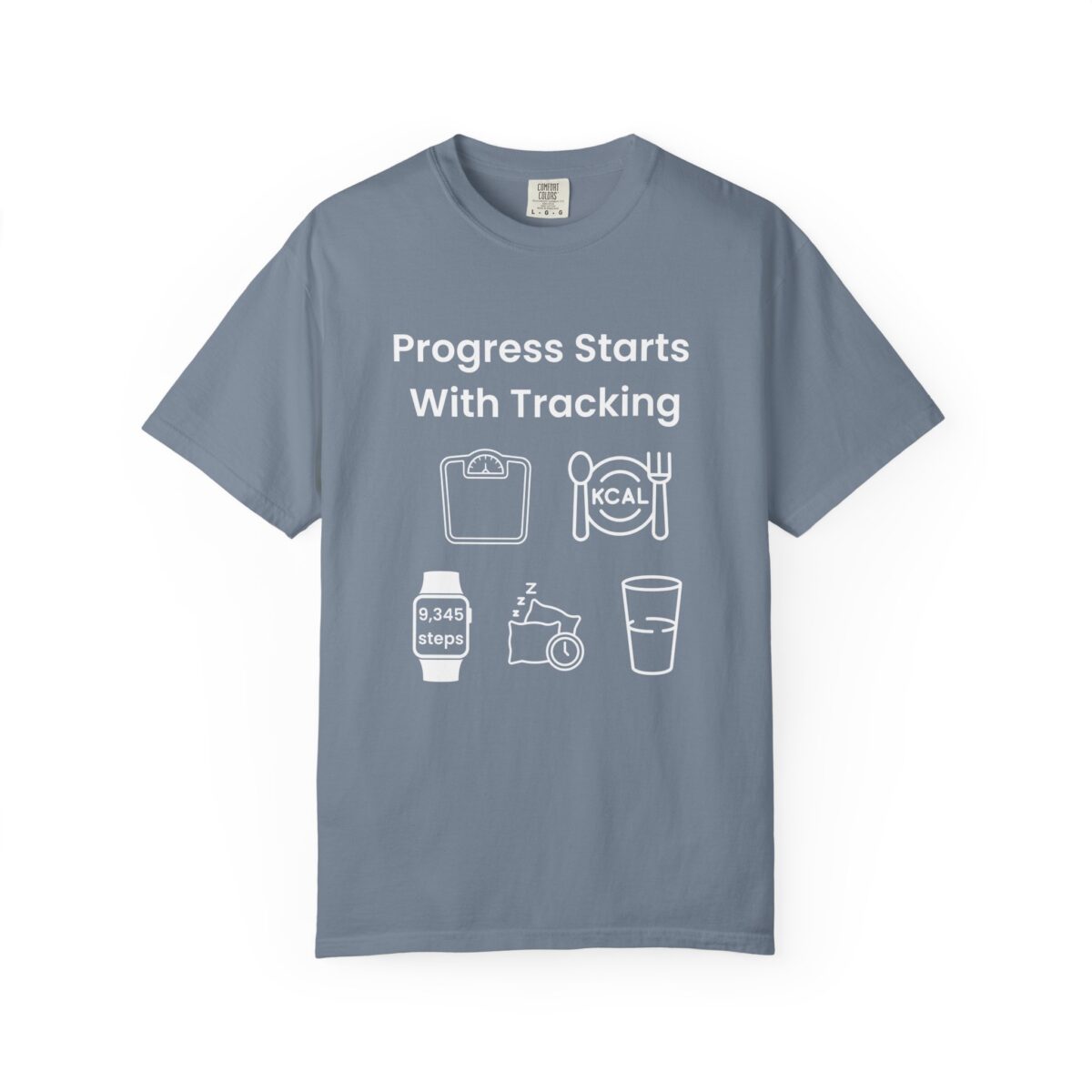 progress starts with tracking healthy living motivation tee fitness wellness habit tracker shirt comfort colors 1717
