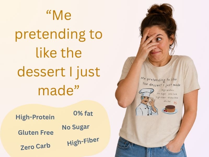 me pretending to like the dessert I just made